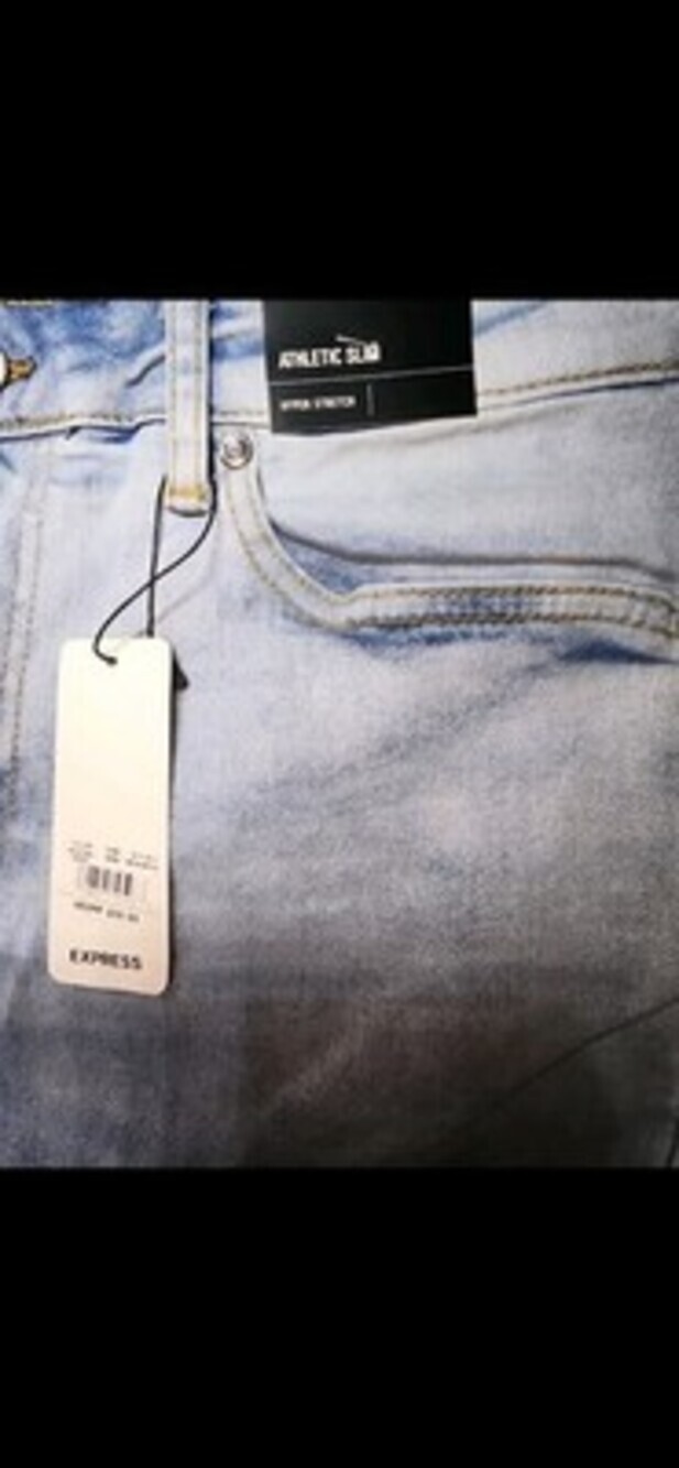 Express Athletic Slim Hyper Stretch Jeans In Melstone Wash 30x30 Sku:0129-0130 - Picture 2 of 5